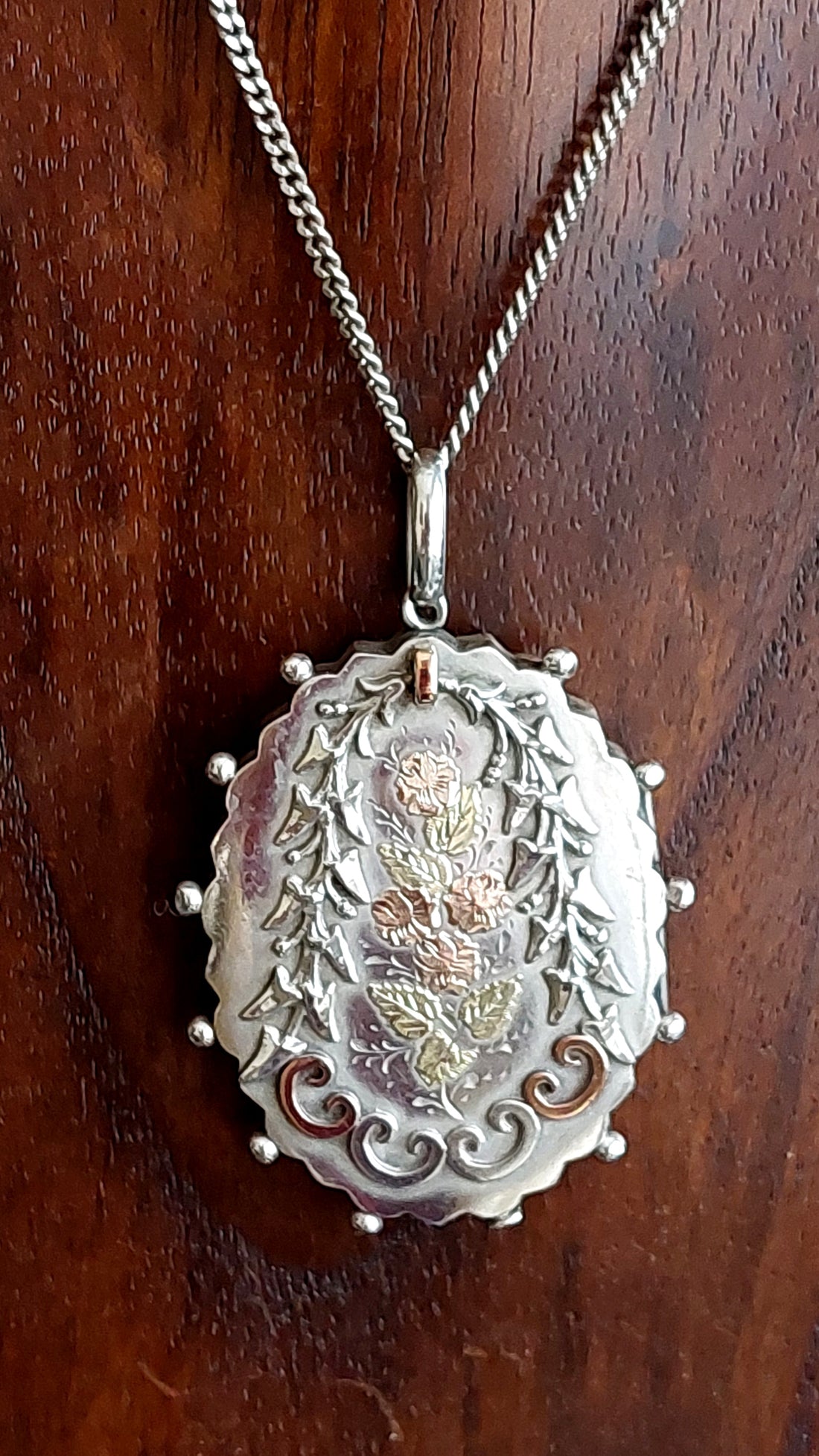 Large Antique Victorian Locket in Sterling Silver