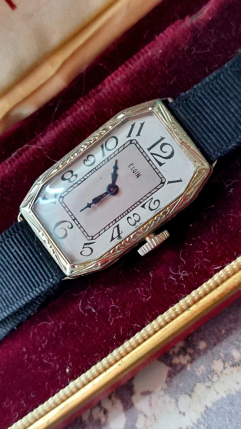 14k Elgin Art Deco Wristwatch