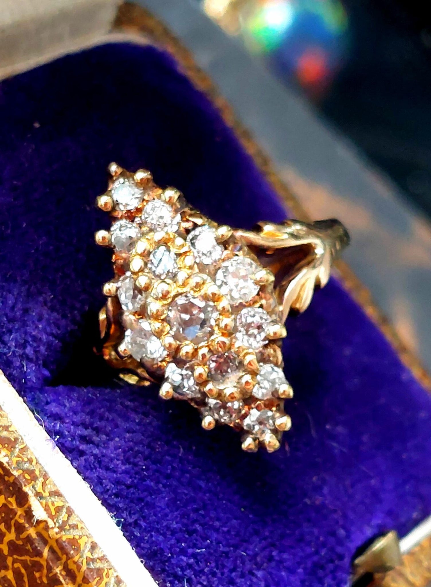 Victorian 15ct Yellow Gold Diamond Cluster Ring, Unique treasures