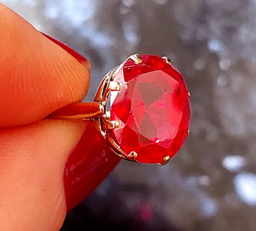 Antique 15ct Gold solitaire ruby ring, Unique Victorian Rings