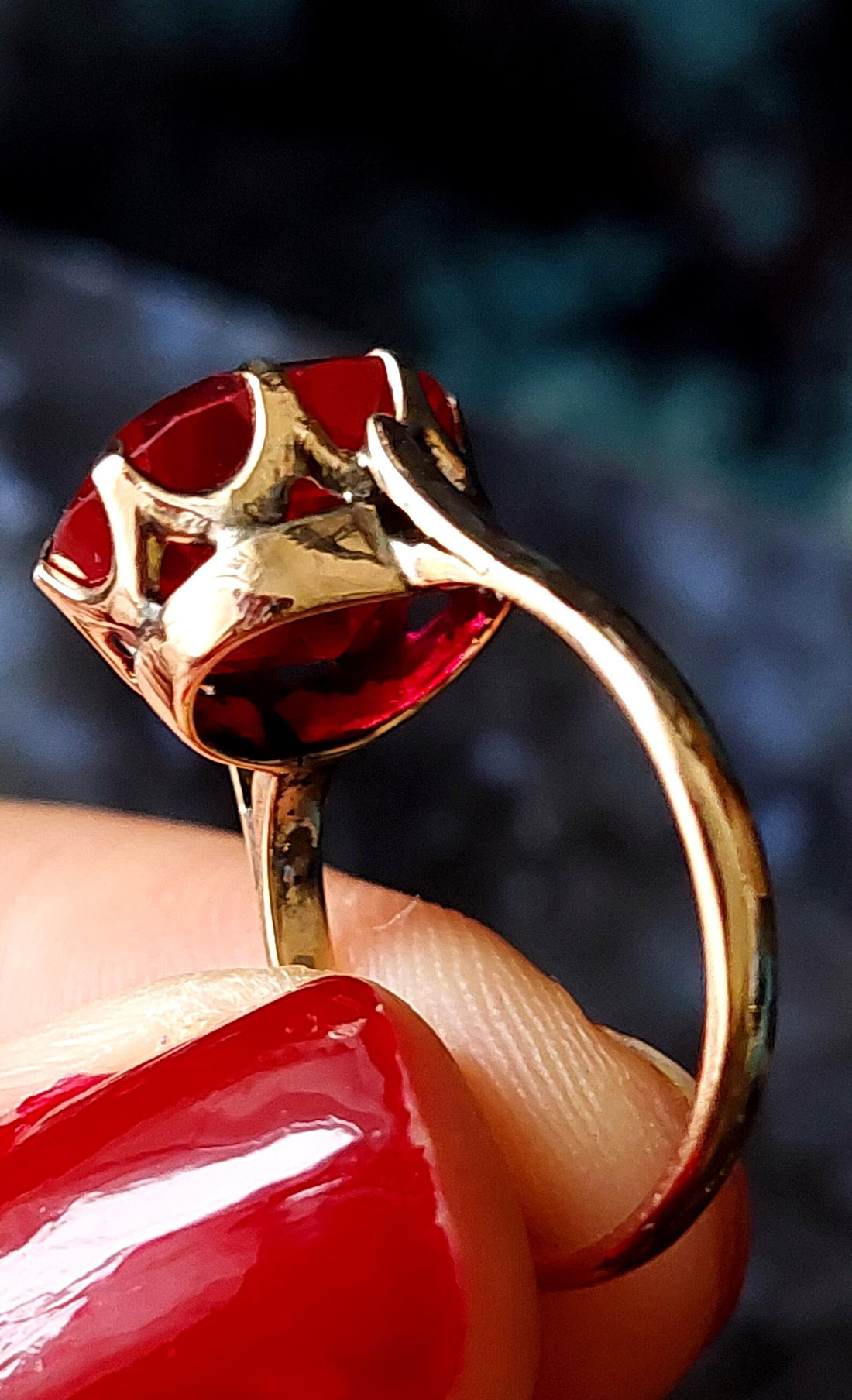 Antique 15ct Gold solitaire ruby ring, Unique Victorian Rings