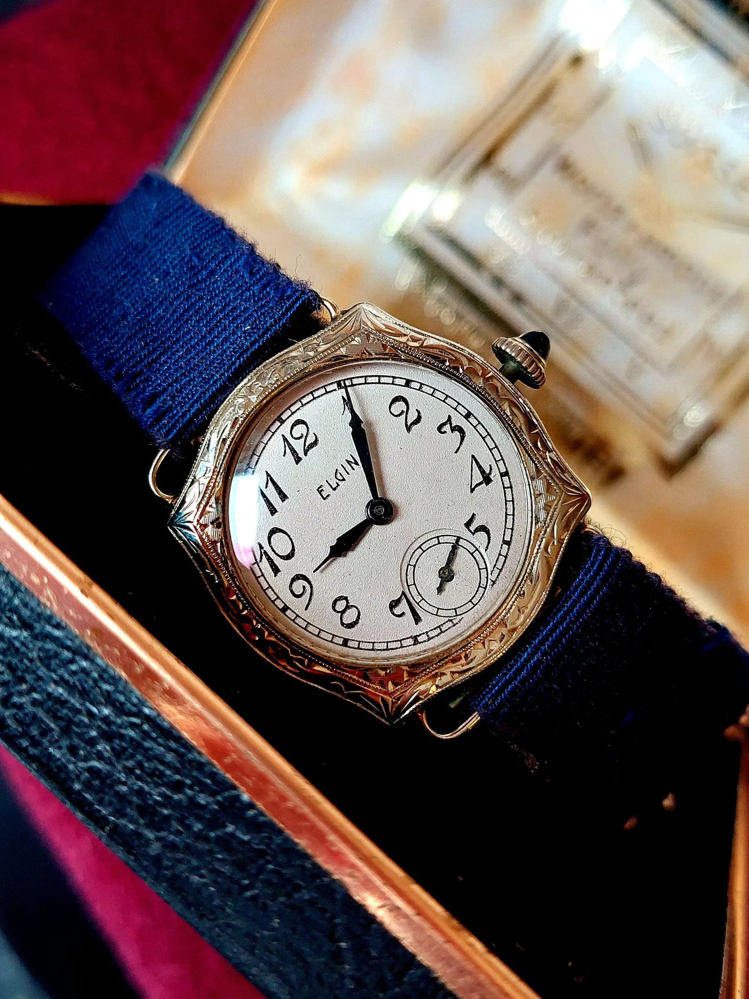 Exquisite Antique 14k Elgin wristwatch, unique gift ideas