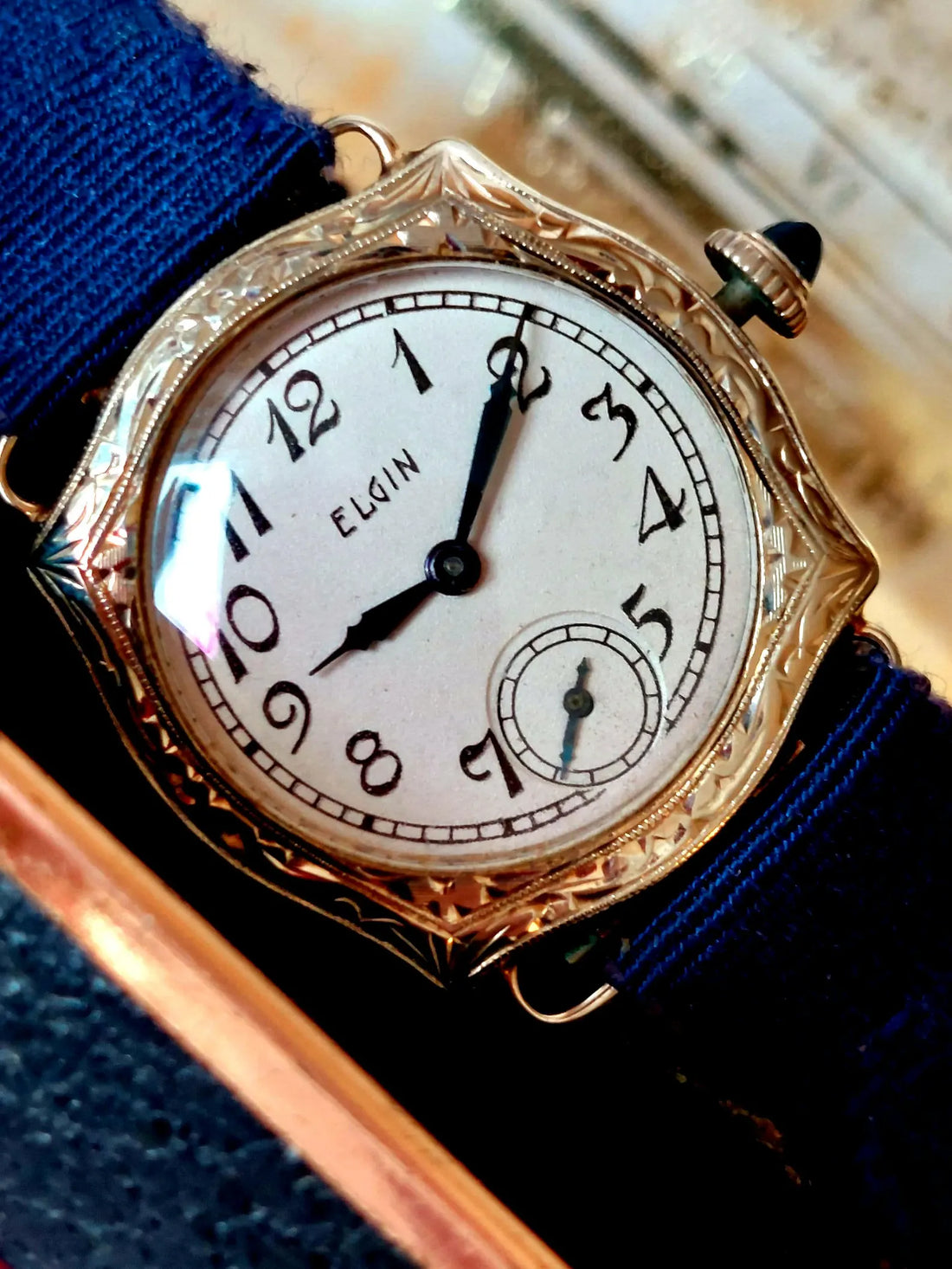 Exquisite Antique 14k Elgin wristwatch, unique gift ideas