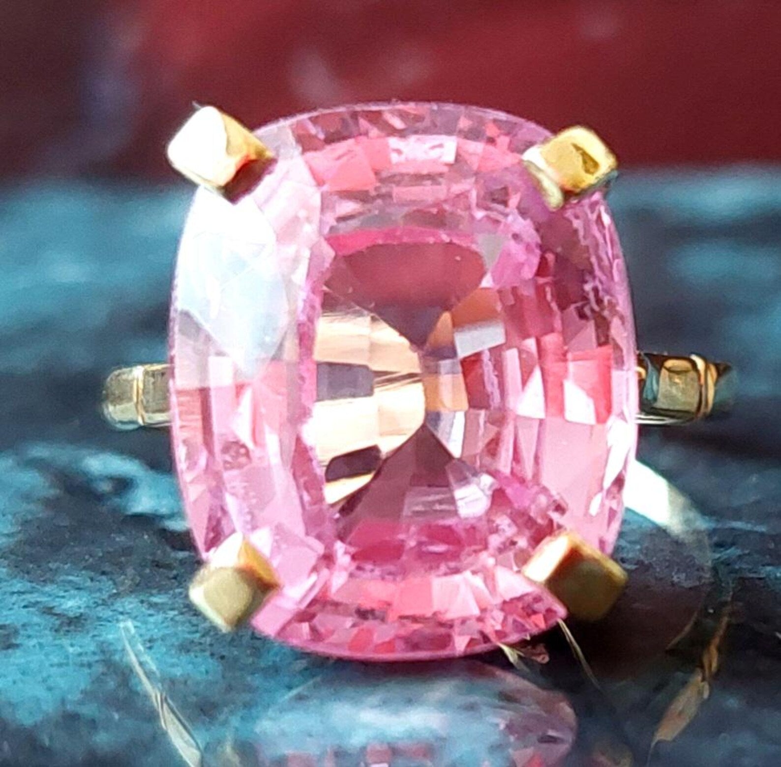 Antique 18ct Yellow Gold Pink Sapphire Ring, One-of-a-Kind Antique Rings