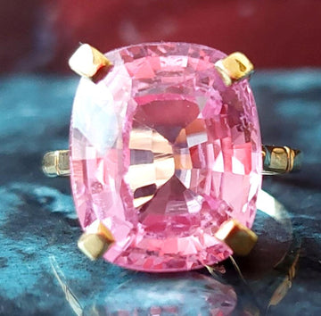 Antique 18ct Yellow Gold Pink Sapphire Ring, One-of-a-Kind Antique Rings